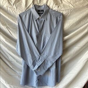 Hart Schaffner Marx Hidden Button Down Collar Blue Button Down Shirt
